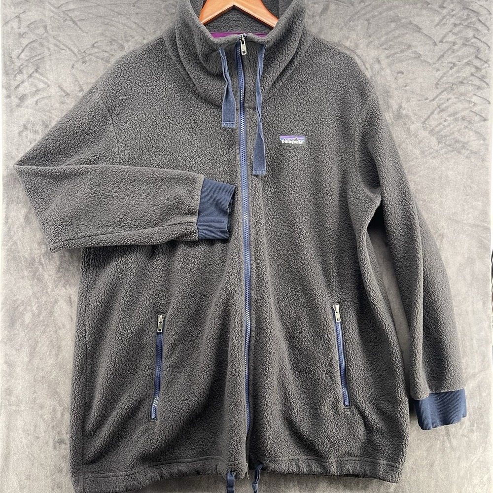 Vintage Patagonia Fleece Full-Zip Jacket Y2K Outdoor Black L